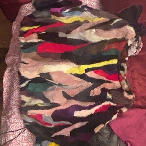 Multicolor Patchwork Mink top